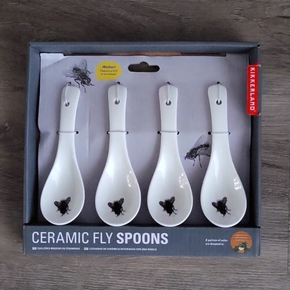 Kikkerland Ceramic Fly Spoons